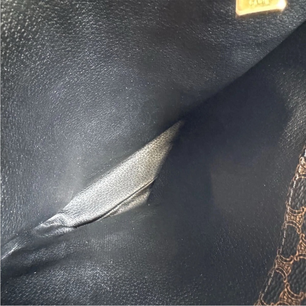 Celine Dark Brown and Black Patterned Tote - Picture 6 of 10
